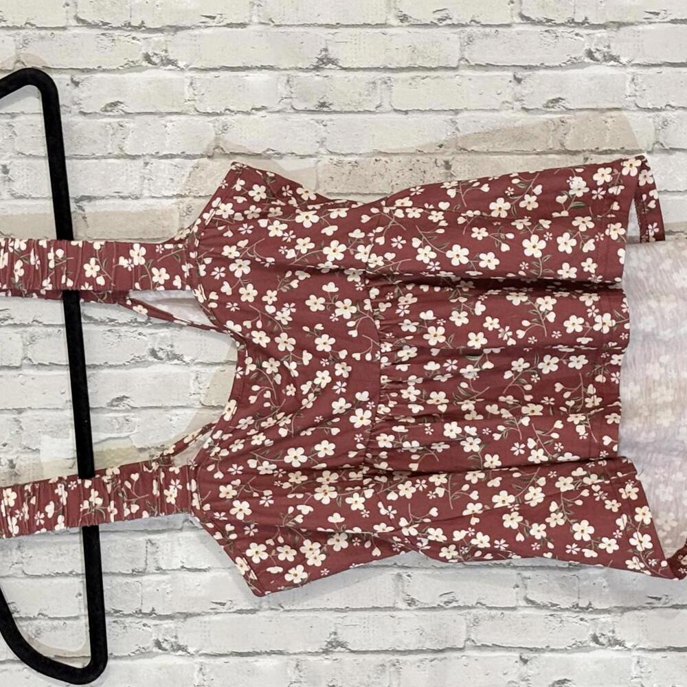 VETIOR BoHo Floral Print Sleeveless Summer Crop Top